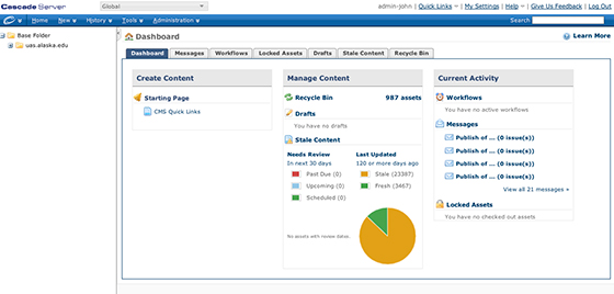Dashboard view