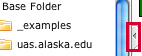 Collapse the folders tab