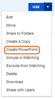 Selecting the blue use button brings up a menu. Select the