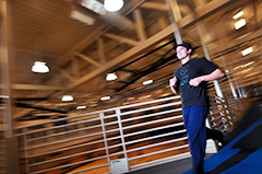 Indoor running track allows for year long exercise
